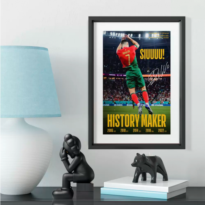 Cristiano Ronaldo Wooden Frame Poster