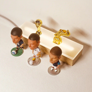 Kylian Mbappé Mini Figure & Metal Trophy